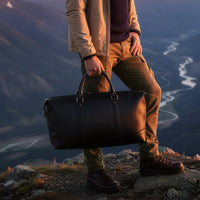 Premium Full-Grain Leather Travel Duffle Bag – 20