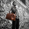 Premium Hard Wax Leather Duffle Bag for Travel & Weekender Use | 20.5 Inch Vintage Leather Holdall
