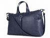 Timeless Leather Weekender Bag with Top Handles- Navy