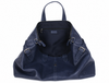 Timeless Leather Weekender Bag with Top Handles- Navy