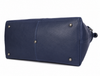 Timeless Leather Weekender Bag with Top Handles- Navy