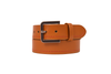 Premium Black Leather Belt with Red Stitching & Silver Buckle