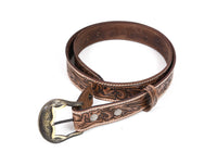 Zynkora Leather Tooled Belt -Brown