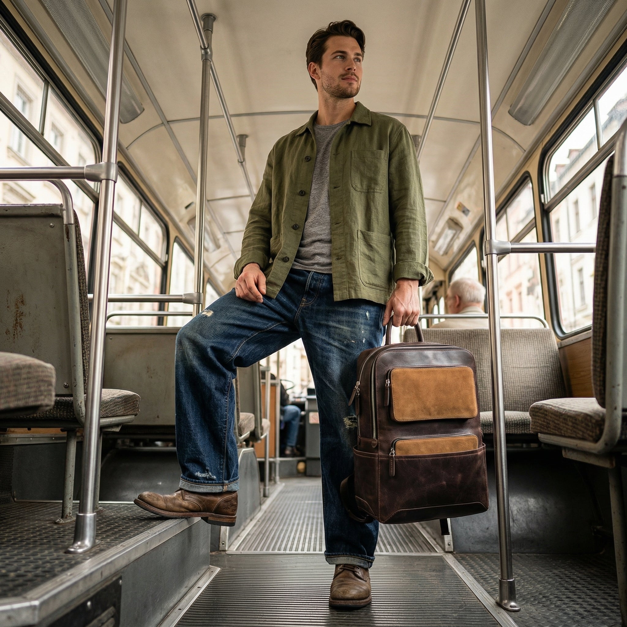 Aaron Leather Goods – Premium Leather and Suede Backpack