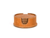 Cannes Leather Coaster - Tawny Brown