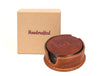 Cannes Leather Coaster - Pecan Brown