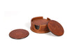 Cannes Leather Coaster - Pecan Brown