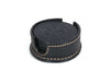 Ronda Leather Coaster - Raven Black