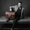 Ancona Leather Office Bag 18" - Vintage Brown - Aaron Leather Goods Inc