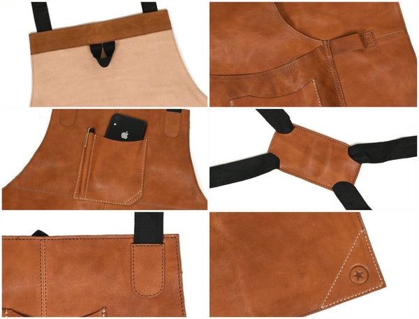 Manresa Leather Apron - Caramel Brown - Aaron Leather Goods 