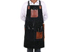 Serena Suede Apron - Raven Black - Aaron Leather Goods 