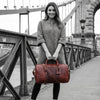 Arezzo Leather Overnight Bag - Walnut Brown - Aaron Leather Goods Inc