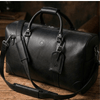 Austin Leather Overnight Bag - Black - Aaron Leather Goods Inc