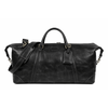 Black Distressed Leather Travel Duffle Bag - Aaron Leather Goods Inc