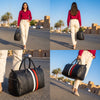 Black Premium Leather Travel Duffle Bag - Aaron Leather Goods Inc