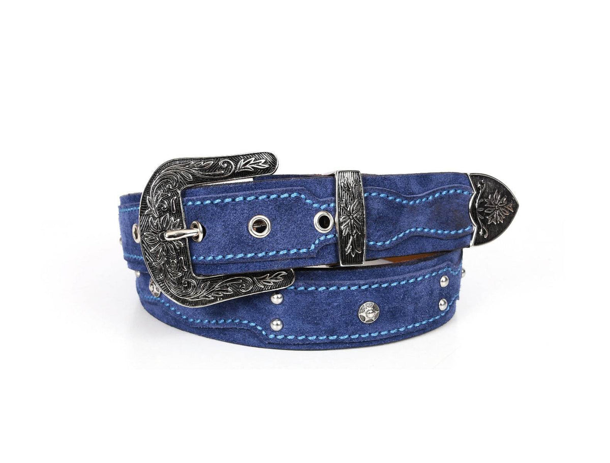Nome Leather Belt - Royal Blue