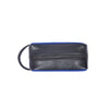 Blue Canvas & Black Leather Zipper Toiletry Pouch - Aaron Leather Goods