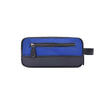 Blue Canvas & Black Leather Zipper Toiletry Pouch - Aaron Leather Goods