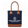 Blue Canvas & Leather Tote Bag for Everyday Use - Aaron Leather Goods