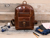 Sagunto Leather Backpack - Walnut Brown