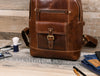 Sagunto Leather Backpack - Walnut Brown