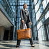 Canaria Travel Tote Bag – Caramel Brown - Aaron Leather Goods Inc