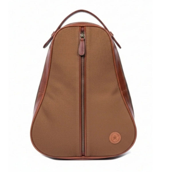 Classic Canvas Shoe Bag with Leather Finish - Aaron Leather Goods