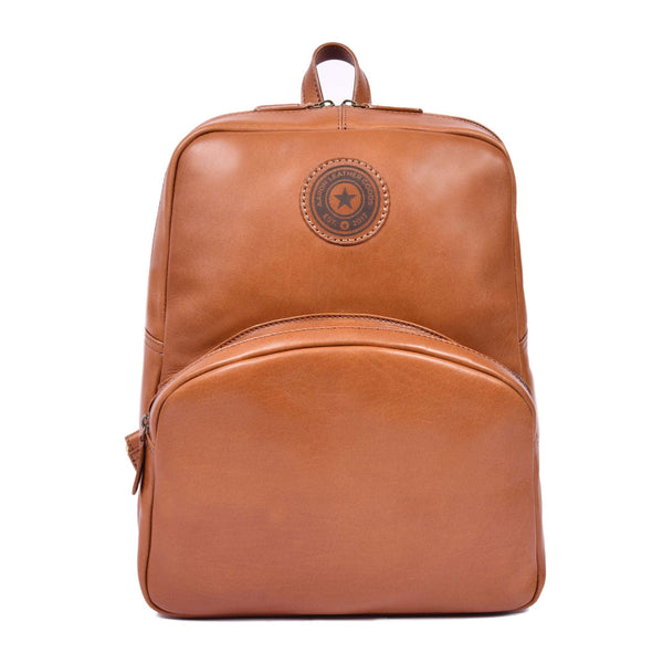 Classic Full - Grain Leather Backpack with Front Pocket - Aaron Leather Goods