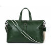 Classic Green Leather Weekender Duffle Bag for Travel - Aaron Leather Goods