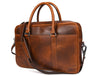 Classic Leather Briefcase – Premium Handcrafted Office Bag - Aaron Leather Goods Inc