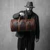 Cordoba Leather Barrel Bag - Brown - Aaron Leather Goods Inc