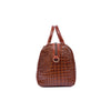 Croc Pattern Leather Duffle Bag with Detachable Shoulder Strap - Aaron Leather Goods