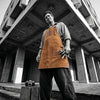 Custom Apron with Leather Strap - Brown Suede - Aaron Leather Goods Inc