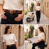 Decatur Leather Belt -Tan - Aaron Leather Goods Inc