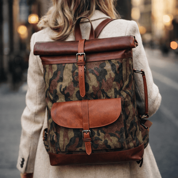 Fargo Camouflage Backpack - Camo Green - Aaron Leather Goods