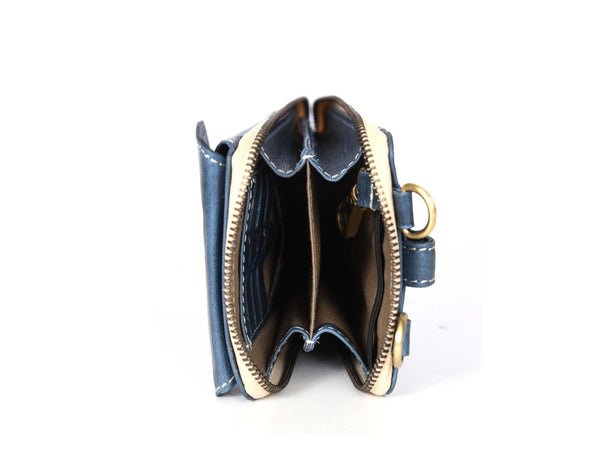 Fremont Hand Tooled Leather Clutch - Royal - Aaron Leather Goods Inc