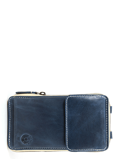 Fremont Hand Tooled Leather Clutch - Royal - Aaron Leather Goods Inc