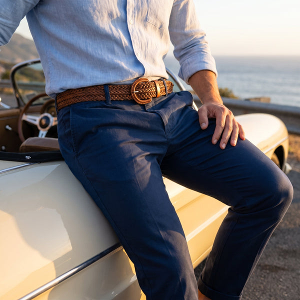 Gadsden Leather Belt - Tan - Aaron Leather Goods Inc