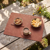 Geometric Leather Desk Mat with Coasters - Tan - Aaron Leather Goods Inc