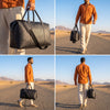 Handcrafted Black Leather Gym & Travel Duffle Bag - Aaron Leather Goods Inc