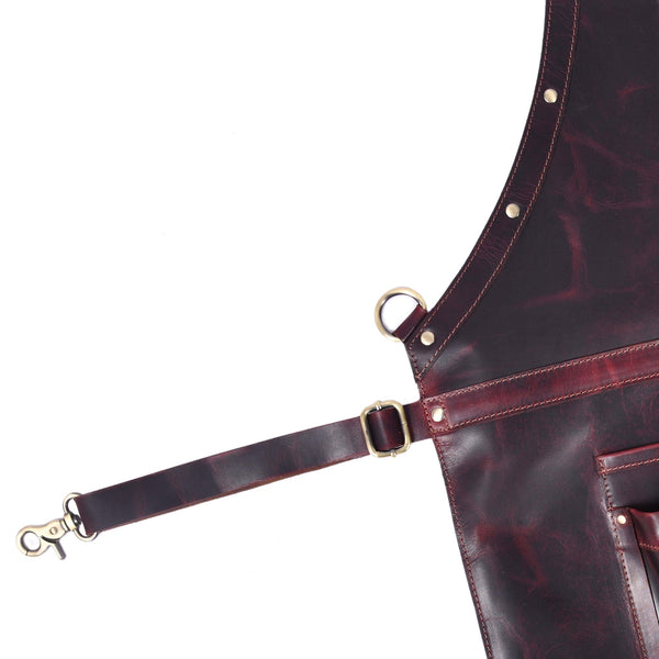 Handcrafted Full - Grain Leather Work Apron with Cross - Back Straps n - Aaron Leather Goods