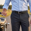 Handcrafted Genuine Black Leather Belt for Men – Classic Full Grain Leather Dress & Casual Belt with Premium Gift Box - Aaron Leather Goods Inc