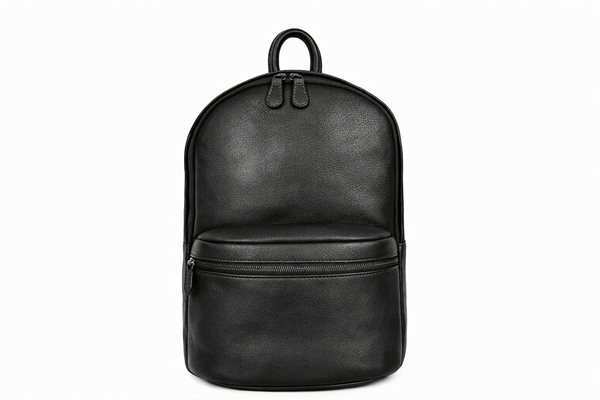 Handcrafted Genuine Leather Minimalist Backpack - Black - Aaron Leather Goods Inc
