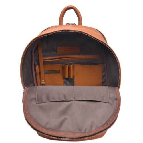 Handcrafted Genuine Leather Minimalist Backpack - Tan - Aaron Leather Goods Inc