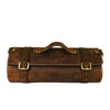 Handcrafted Leather Chef Knife Roll Bag | Vintage Buffalo Leather | Brass Hardware - Aaron Leather Goods Inc