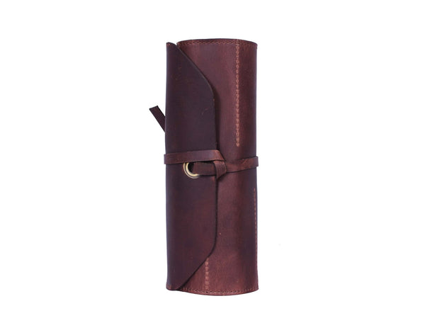 Handmade Leather Knife Roll Bag – Compact Chef Knife Organizer & Travel Case - Aaron Leather Goods Inc