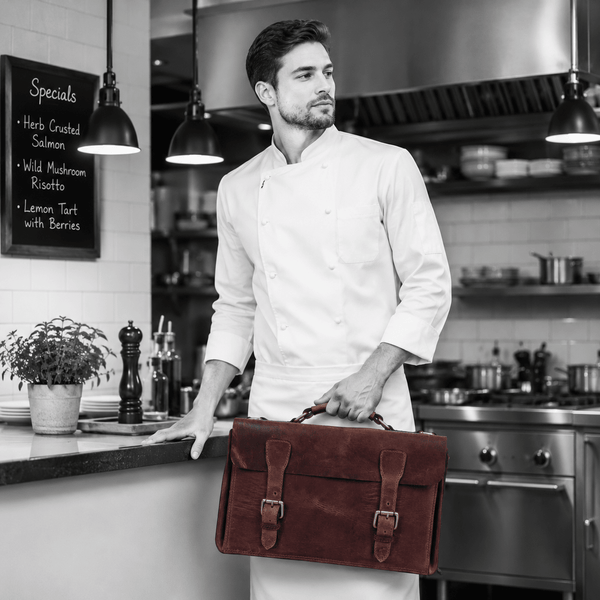 Handmade Leather Knife Roll Bag – Professional Chef Knife Storage & Travel Case - Aaron Leather Goods Inc