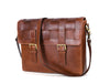 Handwoven Leather Messenger Bag with Adjustable Strap - Aaron Leather Goods Inc