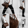 Hard Wax Leather Weekender Duffel Bag – Vintage Travel Holdall - Aaron Leather Goods Inc