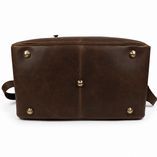 Hard Wax Leather Weekender Duffel Bag – Vintage Travel Holdall - Aaron Leather Goods Inc